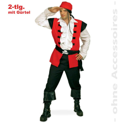 Fasching Kostüm Pirat Ralph 2-tlg. mit Gürtel...