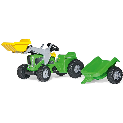 Rolly Toys Trettraktor rollyKiddy Futura Trac grün m. rollyKid Trailer + Lader  630035 NEU