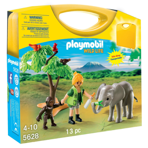 PLAYMOBIL® Wild Life Koffer tragbar mit Elefant Affe Tierpfleger