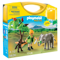 PLAYMOBIL® Wild Life Koffer tragbar mit Elefant Affe...