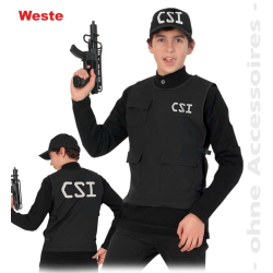 Fasching Karneval Kostüm CSI Polizei Weste Gr. 140