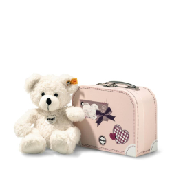 Steiff Teddybär Lotte 28 weiss mit rosa Koffer 111563