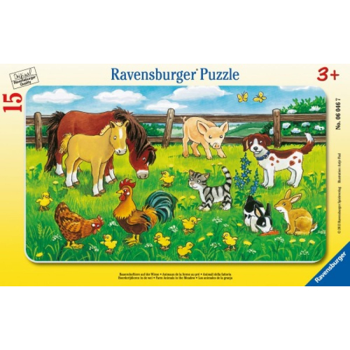 Ravensburger Puzzle Bauernhoftiere auf Wiese 15 Teile