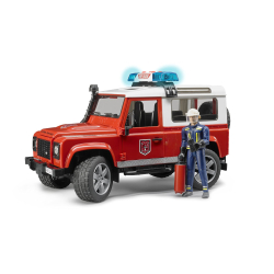 Bruder Land Rover Defender Feuerwehr mit Figur 02596