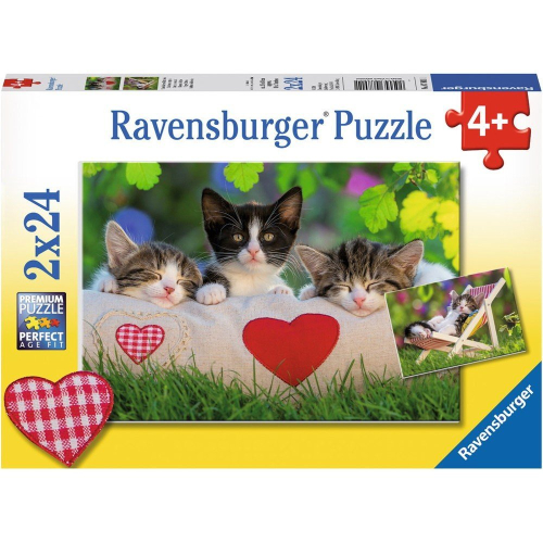 Ravensburger Puzzle Verschlafene Kätzchen 2x24 Teile