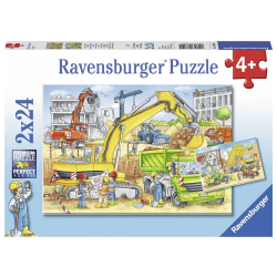 Ravensburger Puzzle Viel zu tun auf der Baustelle 2x24 Teile