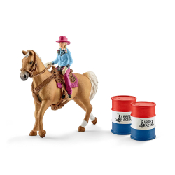 Schleich Pferde Barrel racing mit Cowgirl 41417