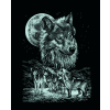 Kratzbild Silber groß - Wölfe 20 x 25 cm
