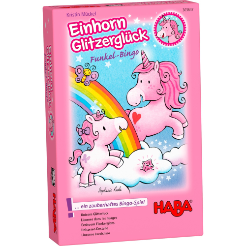 HABA Spiel Einhorn Glitzerglück – Funkel-Bingo 303647