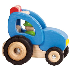 GoKi Traktor blau Holz 55928