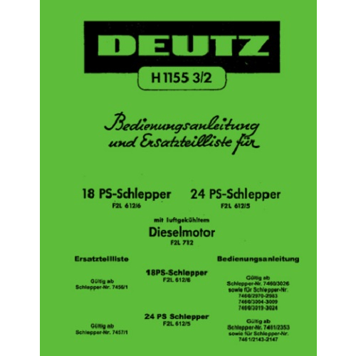 BL + ETL Deutz Schlepper F2L 612/6 18PS und F2L 612/5 24PS