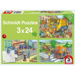 Schmidt Puzzle Müllwagen 56357 3x24Teile