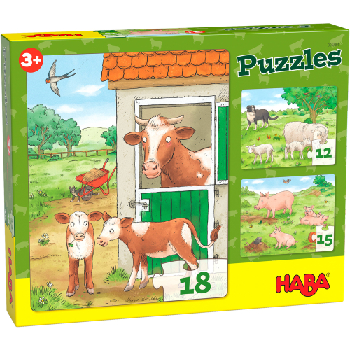 HABA Puzzles Bauernhof Tierkinder ab 3 Jahre