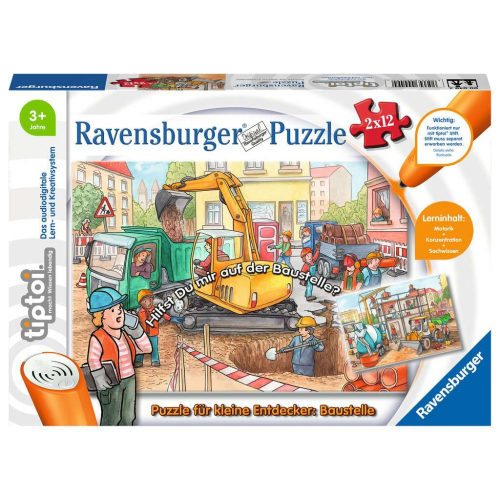 Ravensburger tiptoi Puzzle: Baustelle 2x24