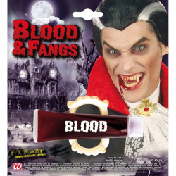 Fasching Halloween Vampir Gebiss Dracula Zähne mit Blut