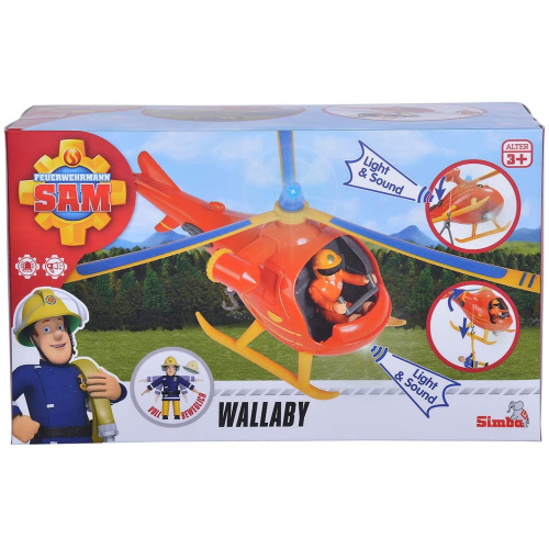 Simba Feuerwehrmann Sam  Hubschrauber Wallaby mit Figur