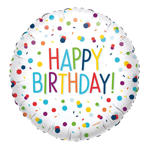 Amscan Folienballon Happy Birthday Konfetti
