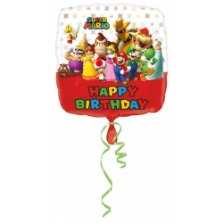 Folienballon Happy Birthday Mario Bros