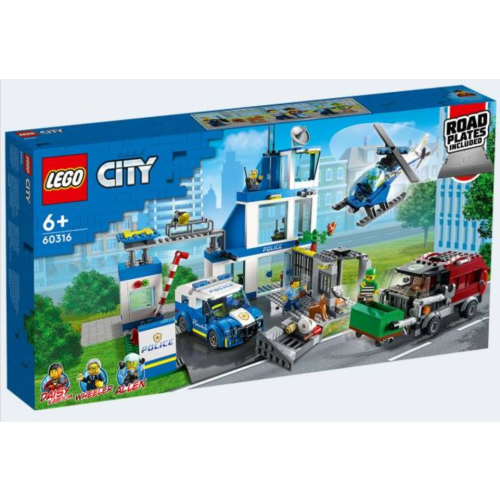 LEGO City Polizeistation mit Hubschrauber und Kehrmaschine 60316