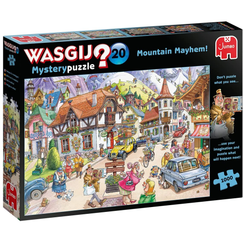 Wasgij 1000 Teile Puzzle - Retro Mystery  Idylle in den Bergen!