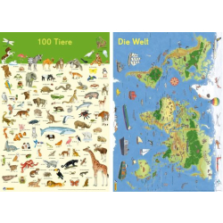 Lernposter 100 Tiere/Die Welt 1 Stück