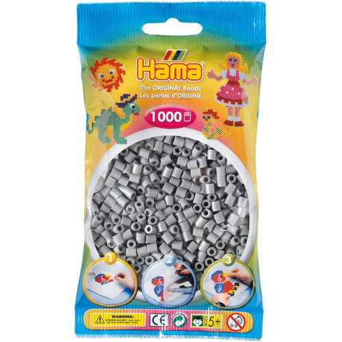 Hama Bügelperlen grau 1000 Perlen 207-17