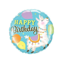 Folienballon Happy Birthday Llama Lama 45cm