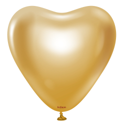 Perlatex Herz Mirror Gold 15 Herzballone