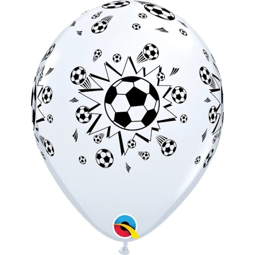 Qualatex Fußball / Soccer Balls 11" Rundballone 6er-Beutel