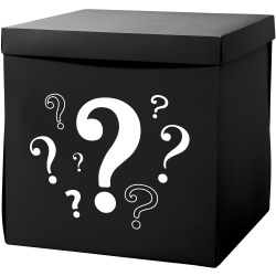 Geschenkbox Surprise Box - Schwarz mit Fragezeichen