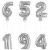 Folienballons Zahlen klein silber 13cm