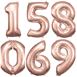 Folienballons Zahlen rosé 88cm