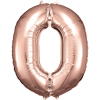 Folienballons Zahlen rosé 88cm 0 / Null
