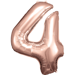 Folienballons Zahlen rosé 88cm 4 / Vier