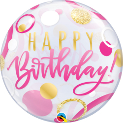 Single Bubble Balloon 22" Happy Birthday