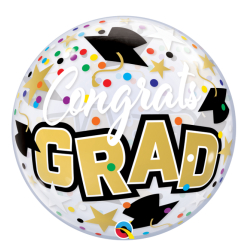 Single Bubble Balloon 22"  Congrats Grad Abschluss