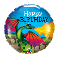 Folienballon Happy Birthday Drache 46cm