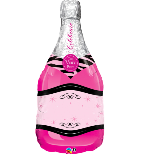 Folienballon Celebrate pink bubbly wine bottle Weinflasche 101cm