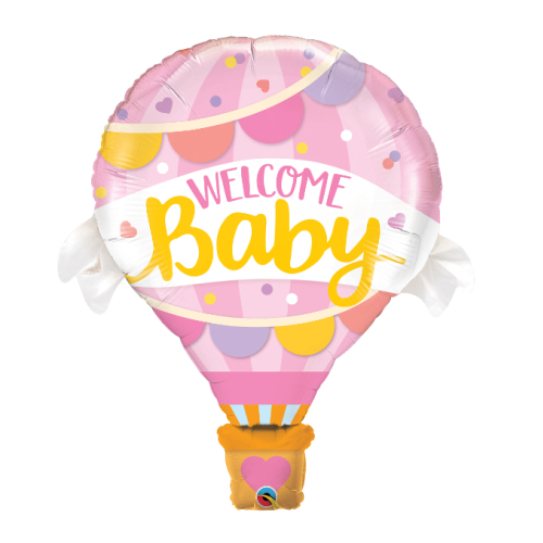 Folienballon Ballon Wilkommen Baby pink 107cm