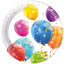 Pappteller Geburtstag Balloons 8er 23 cm