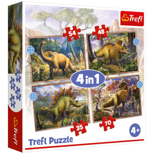 Puzzle Dinosaurier 4in1 Puzzle 35 48 54 70 Teile
