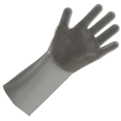 Putz- und Waschhandschuhe silikon grau