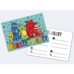 Einladungskarten Monster Party A6/C6  8 Stück