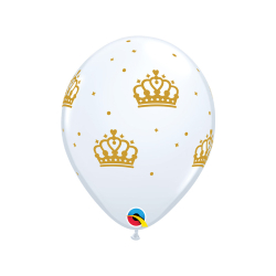 Standardballons Crowns White / Kronen auf Weiß 6 Stück