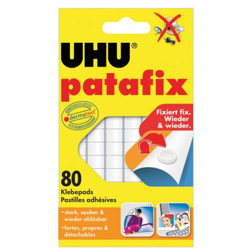 Patafix Weiß UHU 80 Stück ablösbar - doppelte Klebestreifen