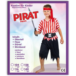 Fasching Kostüm Pirat PB 2-tlg. mit Gürtel und Stirnband