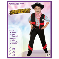 Fasching Kostüm Cowboy PB 2-tlg. mit Halstuch 128