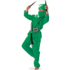 Fasching Kostüm Grüner Ninja PB 2-tlg. mit Haube und Gürtel