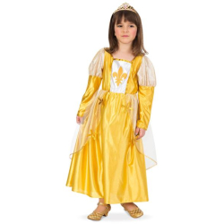 Fasching Kostüm Prinzessin Burgfräulein goldgelb 1-tlg. Kleid 152