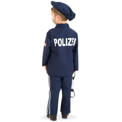 Fasching Kostüm Polizei Österreich 2-tlg. mit Krawatte und Mütze Polizist  140